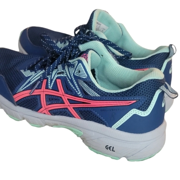 Asics Gel Venture 8 Blue, Mint, Pink Trail Running Shoe 8.5 *Wear - Picture 3 of 15